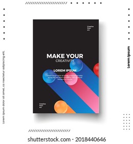 Plantilla de diseño de portada con líneas abstractas estilo moderno de gradiente de color diferente en el fondo para la presentación de decoración, folleto, catálogo, afiche, libro, revista, etc. Ilustración vectorial