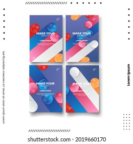 Cover design template set with abstract lines modern different color gradient style on background for decoration presentation, brochure, catalog, poster, book, magazine etc. Vector Illustration