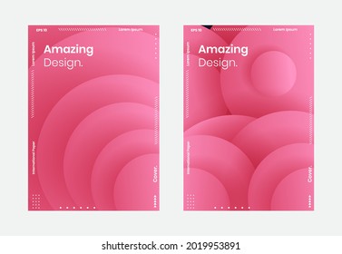 Cover design template set with abstract lines modern different color gradient style on background for decoration presentation, brochure, catalog, poster, book, magazine etc. Vector Illustration