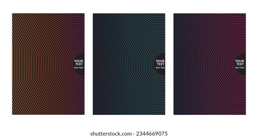 Cover design template set with abstract lines modern color gradient style pattern on background for decoration presentation, brochure, catalog, poster, book, magazine. Vector Illustration