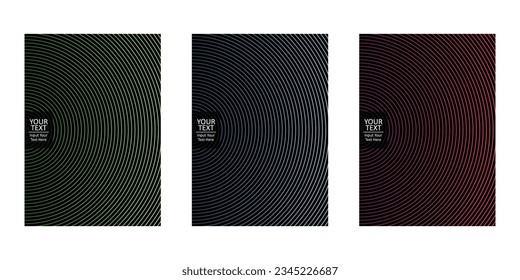 Cover design template set with abstract lines modern color gradient style pattern on background for decoration presentation, brochure, catalog, poster, book, magazine. Vector Illustration