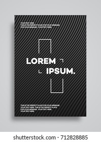 Cover design template set with abstract lines modern black color gradient style on background for decoration presentation, flyer, brochure, catalog, poster, book, magazine etc. Vector Illustration