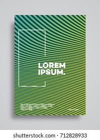 Cover design template set with abstract lines modern green color gradient style on background for decoration presentation, flyer, brochure, catalog, poster, book, magazine etc. Vector Illustration