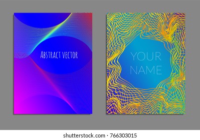 Cover design template set with abstract lines modern different color gradient style on background for decoration presentation, brochure, catalog, poster, book, magazine etc. Vector Illustration.