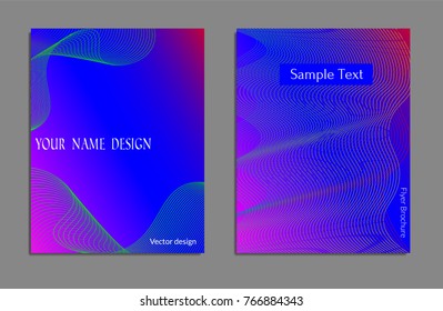 Cover design template set with abstract lines modern different color gradient style on background for decoration presentation, brochure, catalog, poster, book, magazine etc. Vector Illustration.