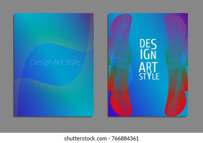 Cover design template set with abstract lines modern different color gradient style on background for decoration presentation, brochure, catalog, poster, book, magazine etc. Vector Illustration.
