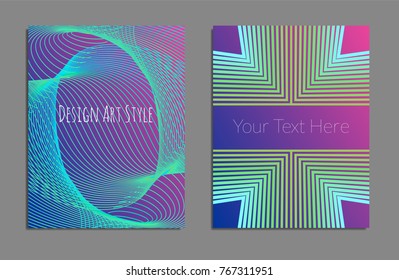 Cover design template set with abstract lines modern different color gradient style on background for decoration presentation, brochure, catalog, poster, book, magazine etc. Vector Illustration.