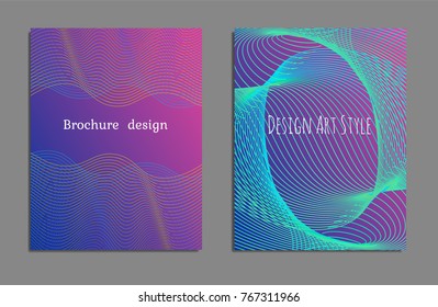 Cover design template set with abstract lines modern different color gradient style on background for decoration presentation, brochure, catalog, poster, book, magazine etc. Vector Illustration.