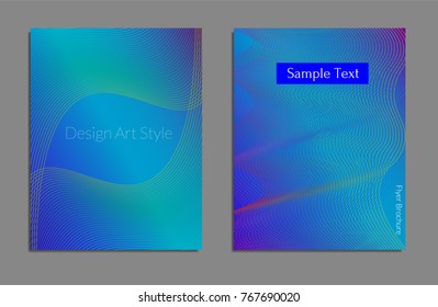 Cover design template set with abstract lines modern different color gradient style on background for decoration presentation, brochure, catalog, poster, book, magazine etc. Vector Illustration.