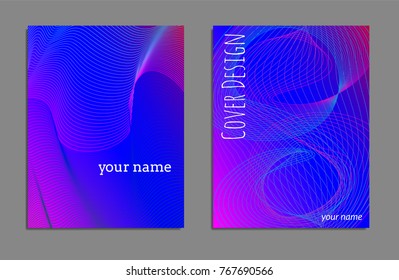 Cover design template set with abstract lines modern different color gradient style on background for decoration presentation, brochure, catalog, poster, book, magazine etc. Vector Illustration.