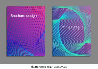 Cover design template set with abstract lines modern different color gradient style on background for decoration presentation, brochure, catalog, poster, book, magazine etc. Vector Illustration.