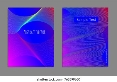 Cover design template set with abstract lines modern different color gradient style on background for decoration presentation, brochure, catalog, poster, book, magazine etc. Vector Illustration.