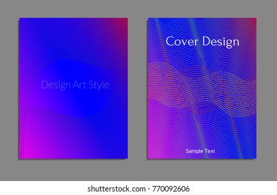 Cover design template set with abstract lines modern different color gradient style on background for decoration presentation, brochure, catalog, poster, book, magazine etc. Vector Illustration.