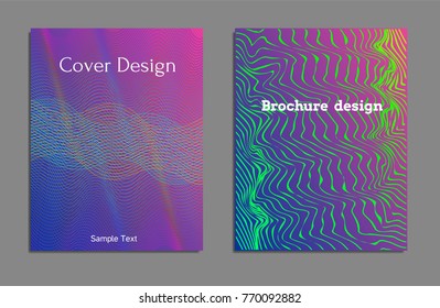 Cover design template set with abstract lines modern different color gradient style on background for decoration presentation, brochure, catalog, poster, book, magazine etc. Vector Illustration.
