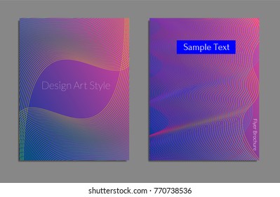 Cover design template set with abstract lines modern different color gradient style on background for decoration presentation, brochure, catalog, poster, book, magazine etc. Vector Illustration.
