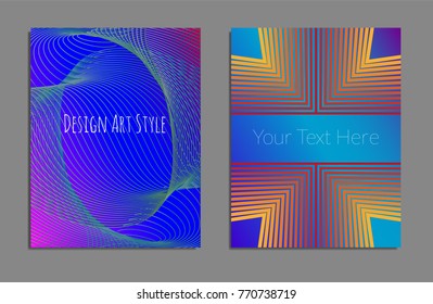 Cover design template set with abstract lines modern different color gradient style on background for decoration presentation, brochure, catalog, poster, book, magazine etc. Vector Illustration.