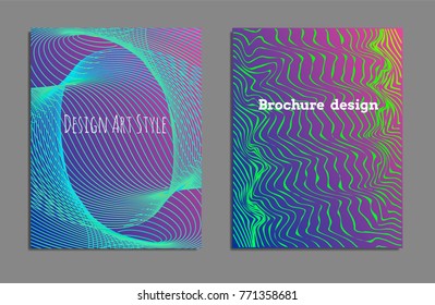 Cover design template set with abstract lines modern different color gradient style on background for decoration presentation, brochure, catalog, poster, book, magazine etc. Vector Illustration.