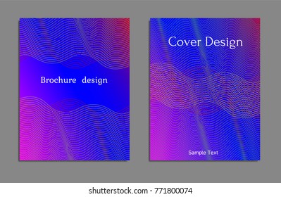 Cover design template set with abstract lines modern different color gradient style on background for decoration presentation, brochure, catalog, poster, book, magazine etc. Vector Illustration.