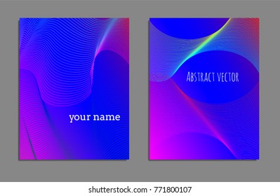 Cover design template set with abstract lines modern different color gradient style on background for decoration presentation, brochure, catalog, poster, book, magazine etc. Vector Illustration.