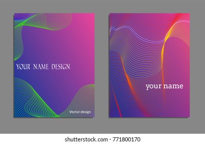 Cover design template set with abstract lines modern different color gradient style on background for decoration presentation, brochure, catalog, poster, book, magazine etc. Vector Illustration.