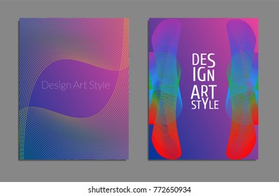 Cover design template set with abstract lines modern different color gradient style on background for decoration presentation, brochure, catalog, poster, book, magazine etc. Vector Illustration.