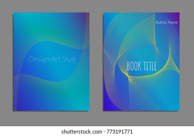 Cover design template set with abstract lines modern different color gradient style on background for decoration presentation, brochure, catalog, poster, book, magazine etc. Vector Illustration.