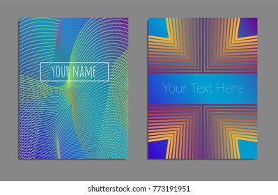 Cover design template set with abstract lines modern different color gradient style on background for decoration presentation, brochure, catalog, poster, book, magazine etc. Vector Illustration.