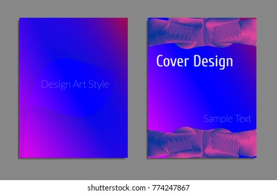 Cover design template set with abstract lines modern different color gradient style on background for decoration presentation, brochure, catalog, poster, book, magazine etc. Vector Illustration.