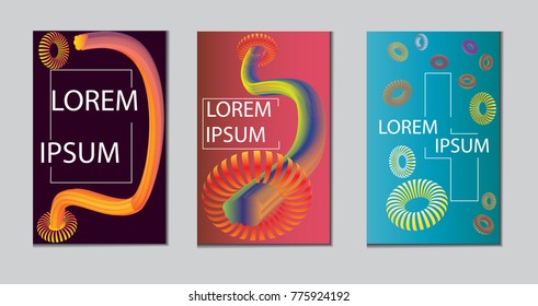 Cover design template set with abstract lines modern different color gradient style on the background for decoration presentation, brochure, catalog, poster, book, magazine etc. EPS10