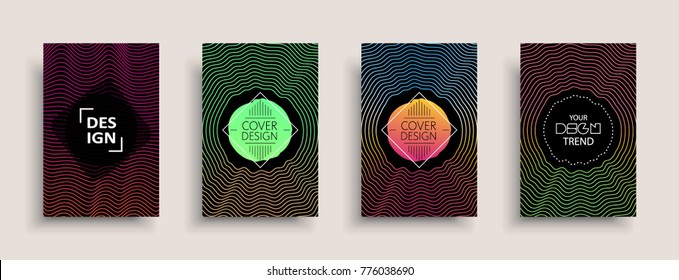 Cover design template, set with abstract fluid colors. Business modern A4 page layout. Colorful vector covers for branding, book, poster, banner, catalog,report,document or any pages.Blank text space