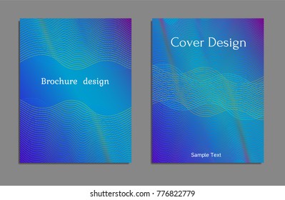Cover design template set with abstract lines modern different color gradient style on background for decoration presentation, brochure, catalog, poster, book, magazine etc. Vector Illustration.