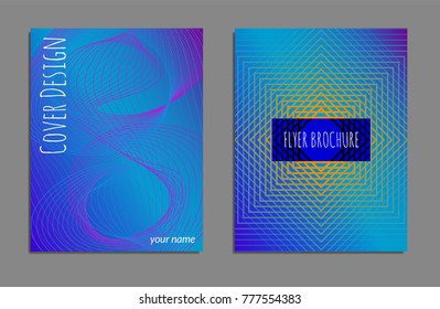 Cover design template set with abstract lines modern different color gradient style on background for decoration presentation, brochure, catalog, poster, book, magazine etc. Vector Illustration.