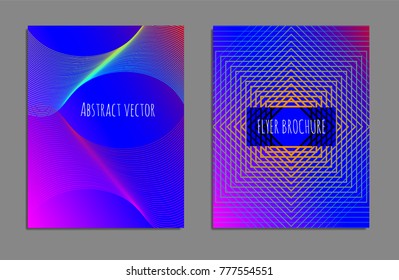 Cover design template set with abstract lines modern different color gradient style on background for decoration presentation, brochure, catalog, poster, book, magazine etc. Vector Illustration.