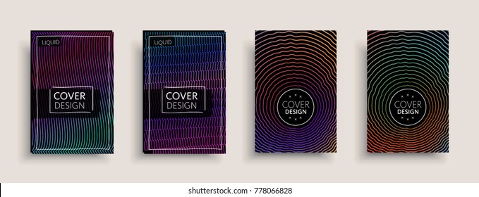 Cover design template, set with abstract fluid colors. Business modern A4 page layout. Colorful vector covers for branding, book, poster, banner, catalog,report,document or any pages.Blank text space