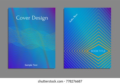 Cover design template set with abstract lines modern different color gradient style on background for decoration presentation, brochure, catalog, poster, book, magazine etc. Vector Illustration.