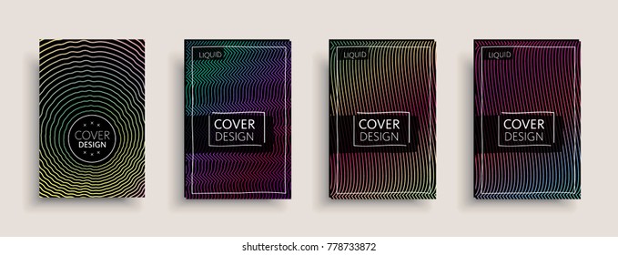 Cover design template, set with abstract fluid colors. Business modern A4 page layout. Colorful vector covers for branding, book, poster, banner, catalog,report,document or any pages.Blank text space