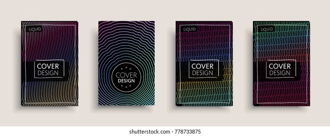 Cover design template, set with abstract fluid colors. Business modern A4 page layout. Colorful vector covers for branding, book, poster, banner, catalog,report,document or any pages.Blank text space