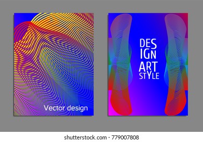 Cover design template set with abstract lines modern different color gradient style on background for decoration presentation, brochure, catalog, poster, book, magazine etc. Vector Illustration.