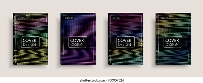 Cover design template, set with abstract fluid colors. Business modern A4 page layout. Colorful vector covers for branding, book, poster, banner, catalog,report,document or any pages.Blank text space