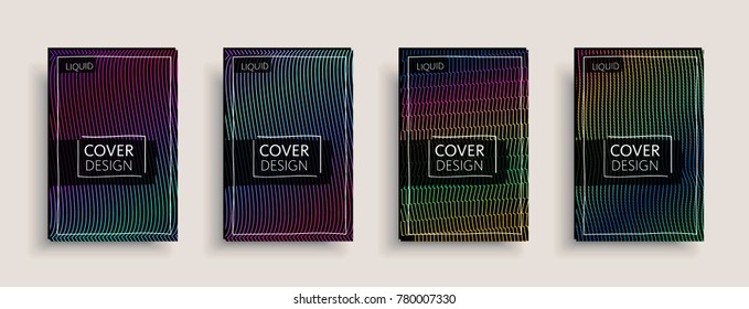 Cover design template, set with abstract fluid colors. Business modern A4 page layout. Colorful vector covers for branding, book, poster, banner, catalog,report,document or any pages.Blank text space
