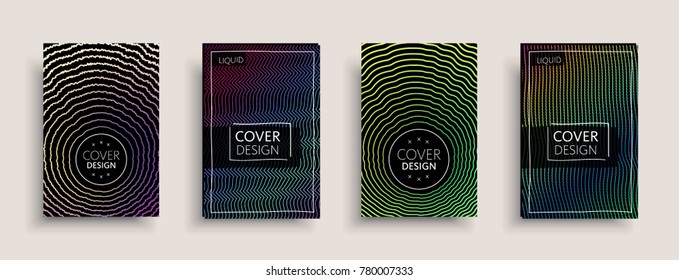 Cover design template, set with abstract fluid colors. Business modern A4 page layout. Colorful vector covers for branding, book, poster, banner, catalog,report,document or any pages.Blank text space