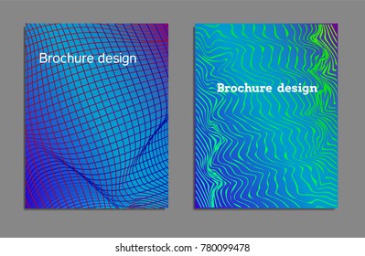 Cover design template set with abstract lines modern different color gradient style on background for decoration presentation, brochure, catalog, poster, book, magazine etc. Vector Illustration.