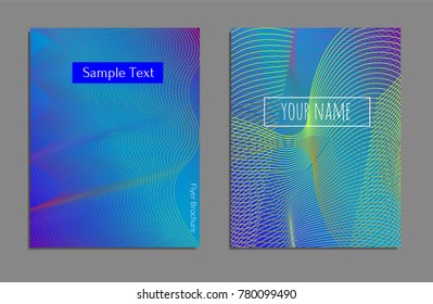 Cover design template set with abstract lines modern different color gradient style on background for decoration presentation, brochure, catalog, poster, book, magazine etc. Vector Illustration.
