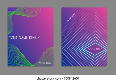 Cover design template set with abstract lines modern different color gradient style on background for decoration presentation, brochure, catalog, poster, book, magazine etc. Vector Illustration.