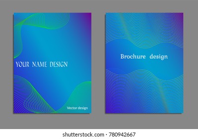 Cover design template set with abstract lines modern different color gradient style on background for decoration presentation, brochure, catalog, poster, book, magazine etc. Vector Illustration.
