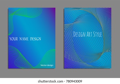 Cover design template set with abstract lines modern different color gradient style on background for decoration presentation, brochure, catalog, poster, book, magazine etc. Vector Illustration.
