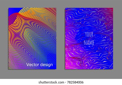 Cover design template set with abstract lines modern different color gradient style on background for decoration presentation, brochure, catalog, poster, book, magazine etc. Vector Illustration.