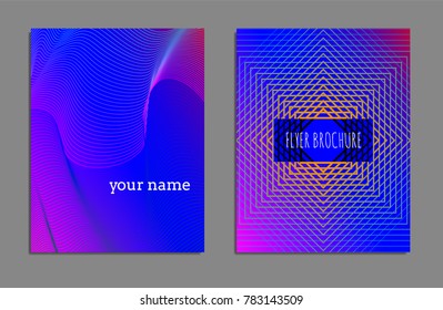 Cover design template set with abstract lines modern different color gradient style on background for decoration presentation, brochure, catalog, poster, book, magazine etc. Vector Illustration.