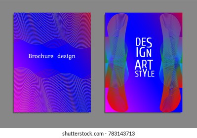Cover design template set with abstract lines modern different color gradient style on background for decoration presentation, brochure, catalog, poster, book, magazine etc. Vector Illustration.