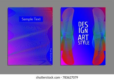 Cover design template set with abstract lines modern different color gradient style on background for decoration presentation, brochure, catalog, poster, book, magazine etc. Vector Illustration.